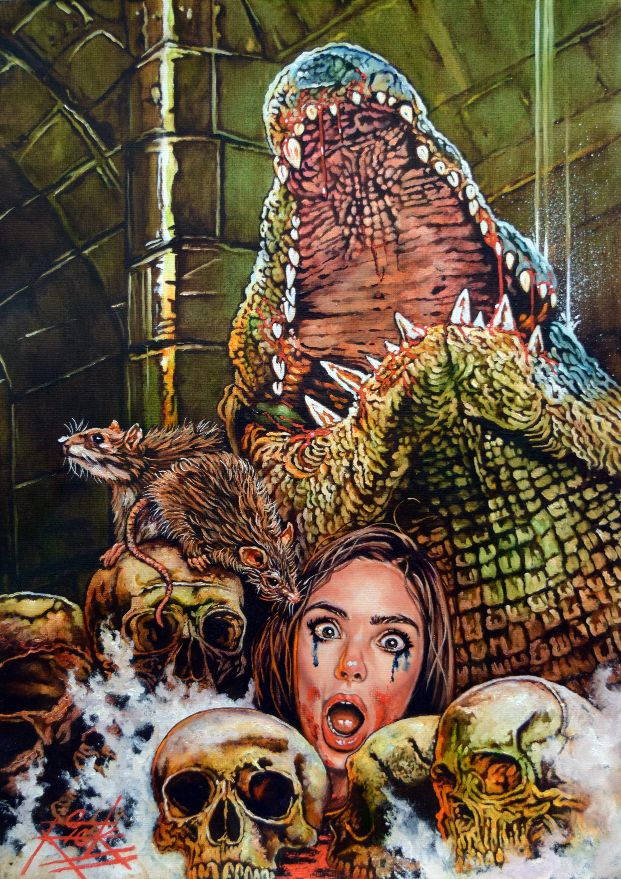 The Horror Alligator Original Painting by Rick Melton