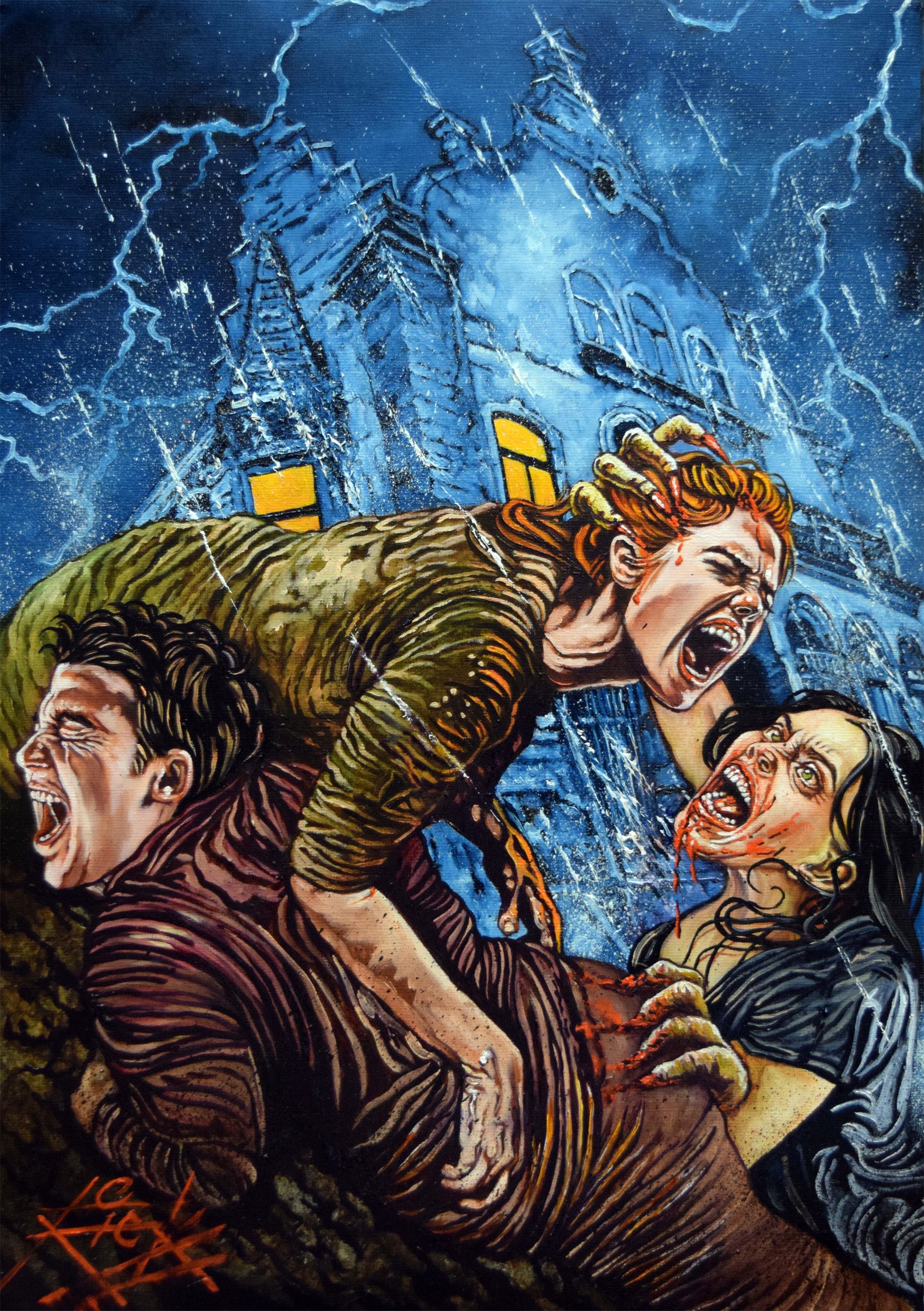 House of Clocks Original Gemälde Rick Melton