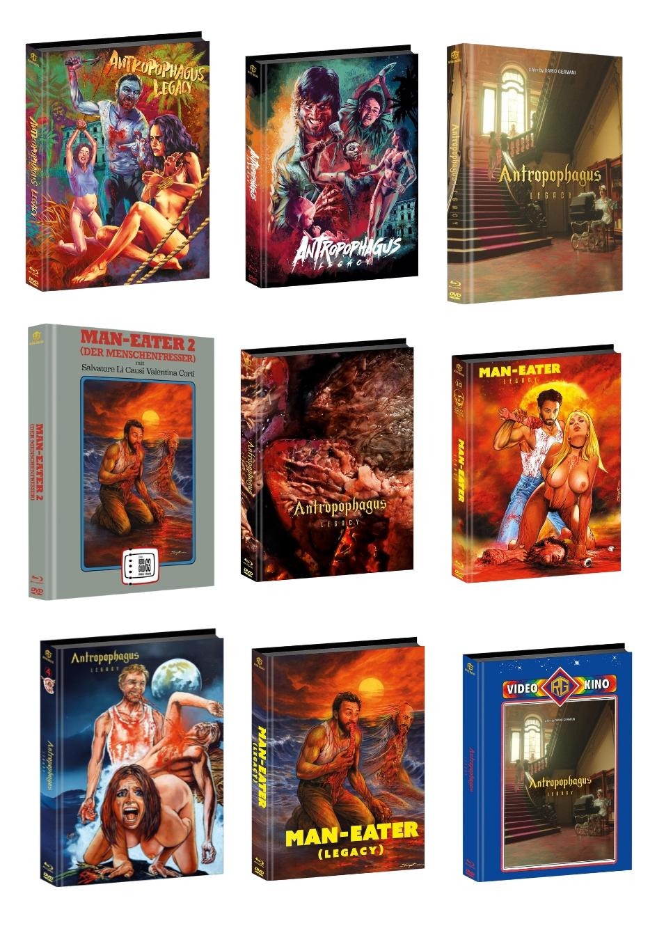 Antropophagus Legacy (Maneater Legacy) Mediabook Cover A,B,C,D,E,F,G,H,I