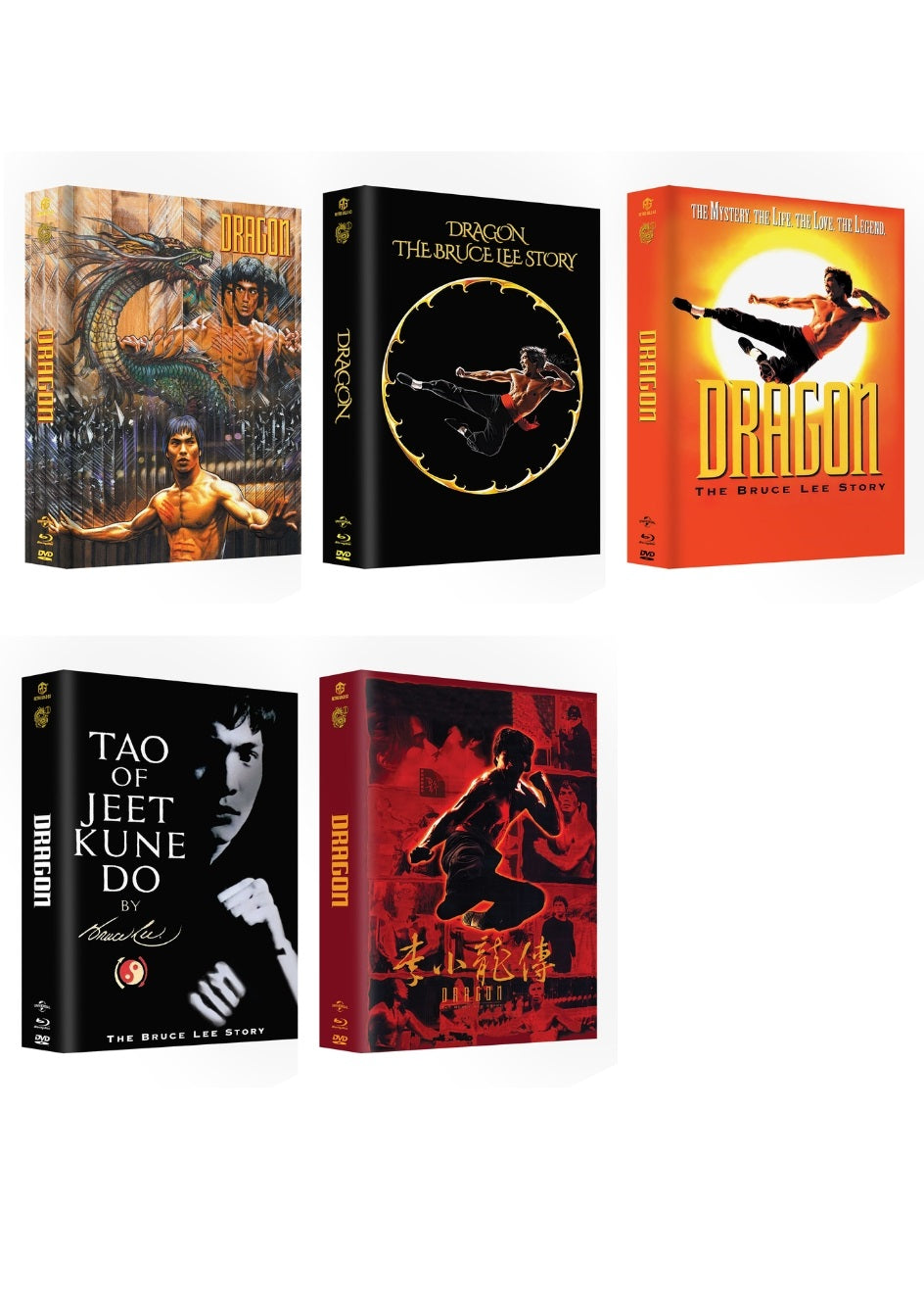 Dragon: The Bruce Lee Story - Year of the Dragon Edition - Mega Mediabook Cover A,B,C,D,E
