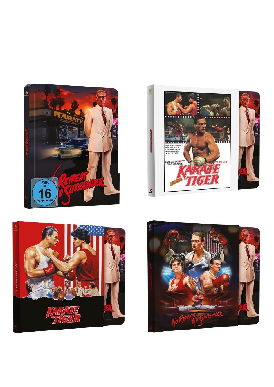Karate Tiger Steel Book Set with embossing, variants A, B, C, D