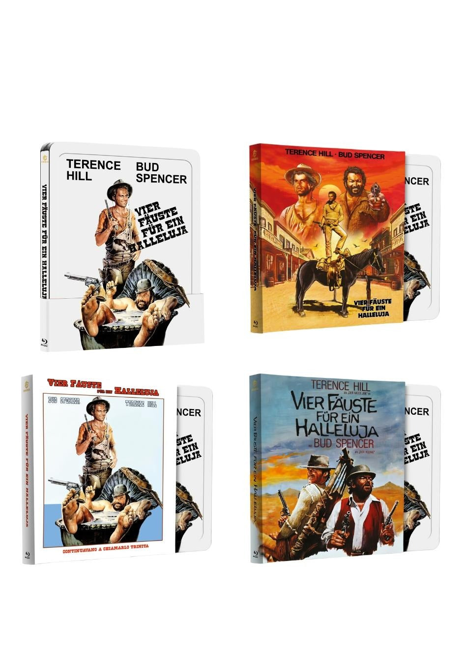 Vier Fäuste für ein Halleluja Steel Book Set mit Prägung Variante A,B,C,D