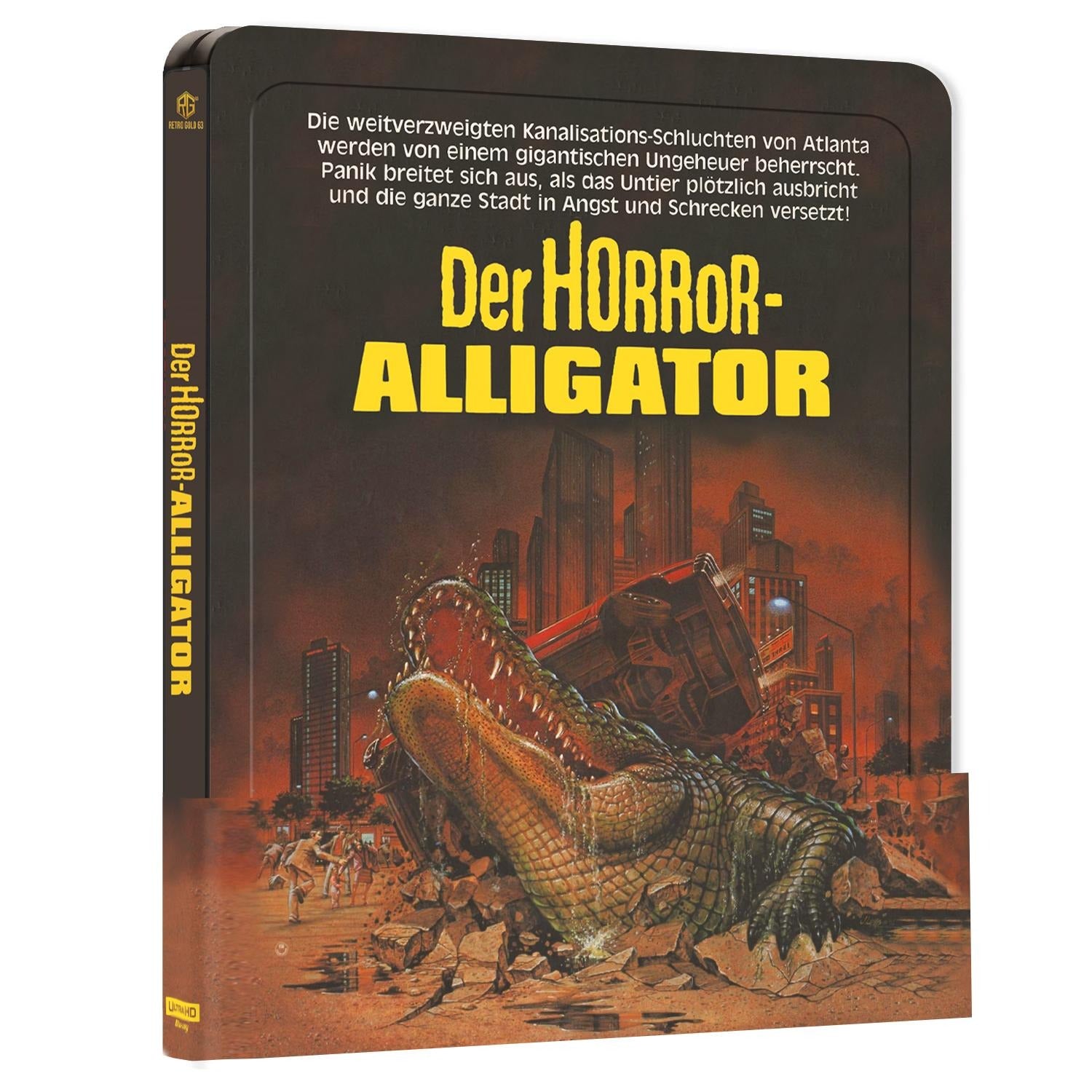 Der Horror Alligator 4K UHD Steel Book mit Prägung Variante A mit Quarterslip