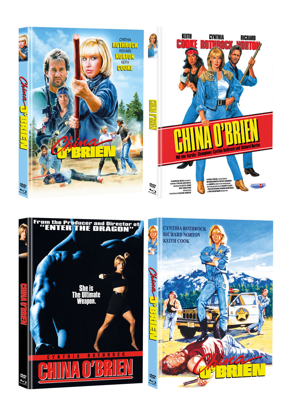 China O’Brien 4er Set Mediabook Cover A,B,C,D