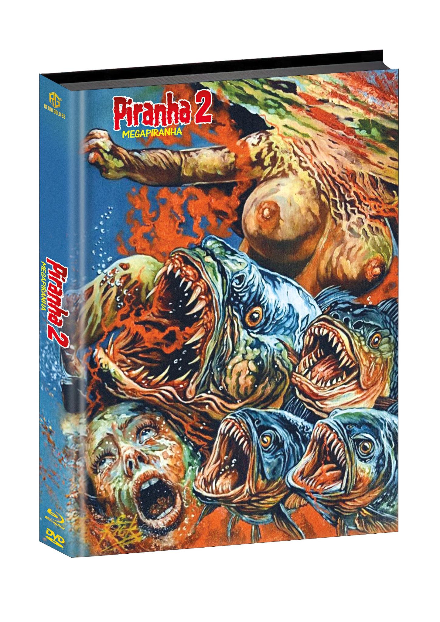 Piranha 2 : Megapiranha Mediabook Unwattiert Cover B