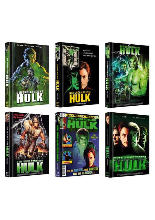 Der Unglaubliche Hulk - Double Feature Mediabook - Alle 6 Cover