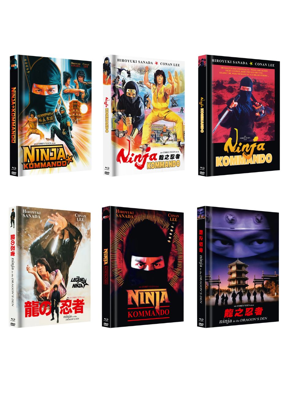 Ninja Kommando Mediabook Unwattiert Set Cover A,B,C,D,E,F