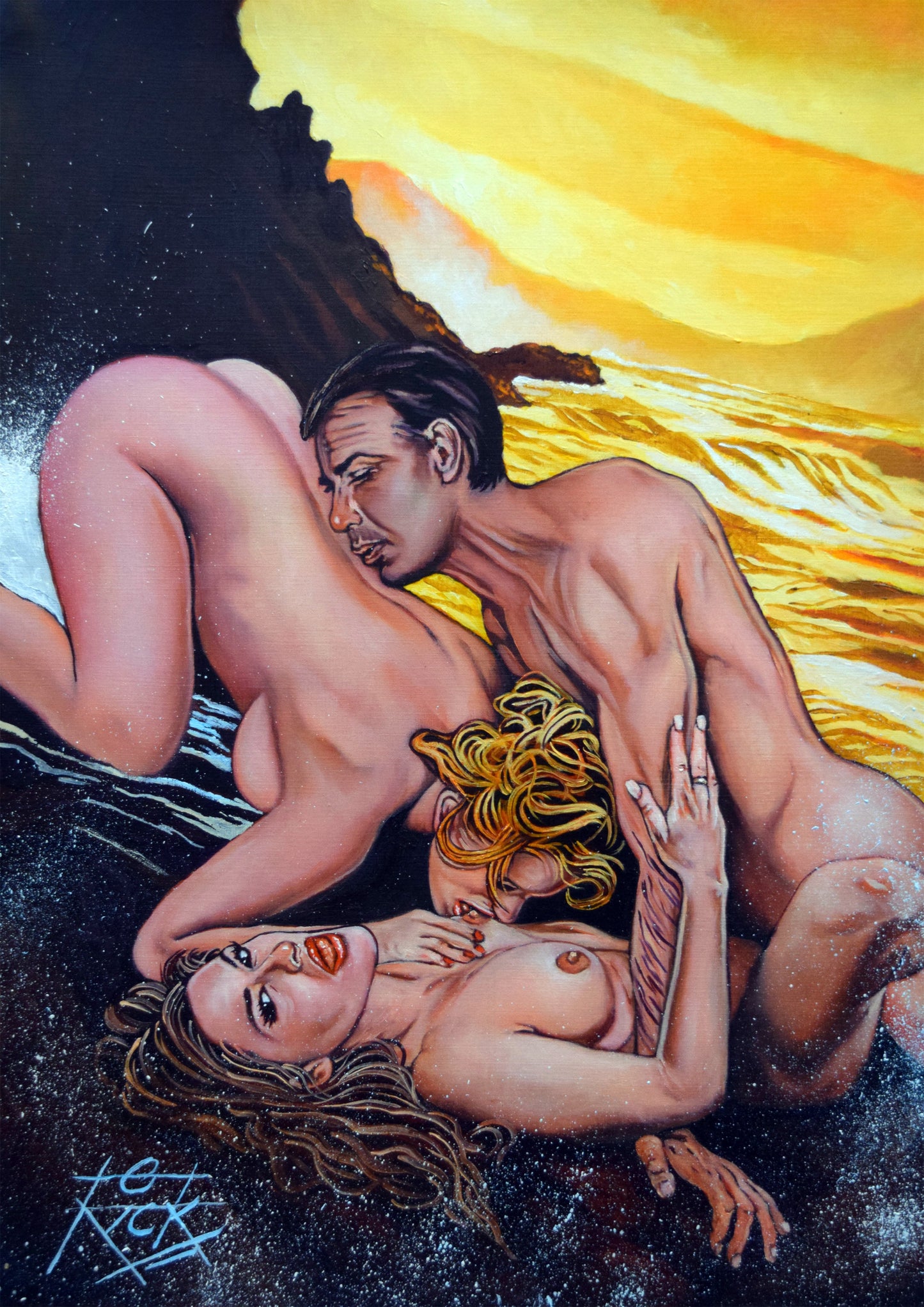 EROTIC GAMES aka PROVOCAZIONE aka EMANUELLE - EROTIC GAMES  Original Gemälde Rick Melton