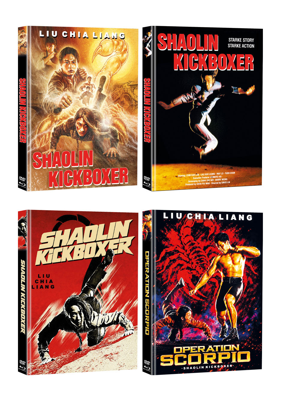 Shaolin Kickboxer 4er Set Mediabook Cover A,B,C,D