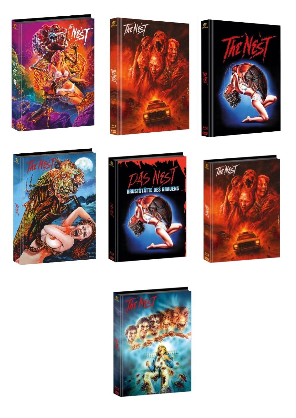 Das Nest Brutstätte des Grauens Mediabook Cover A,B,C,D,E,F,G