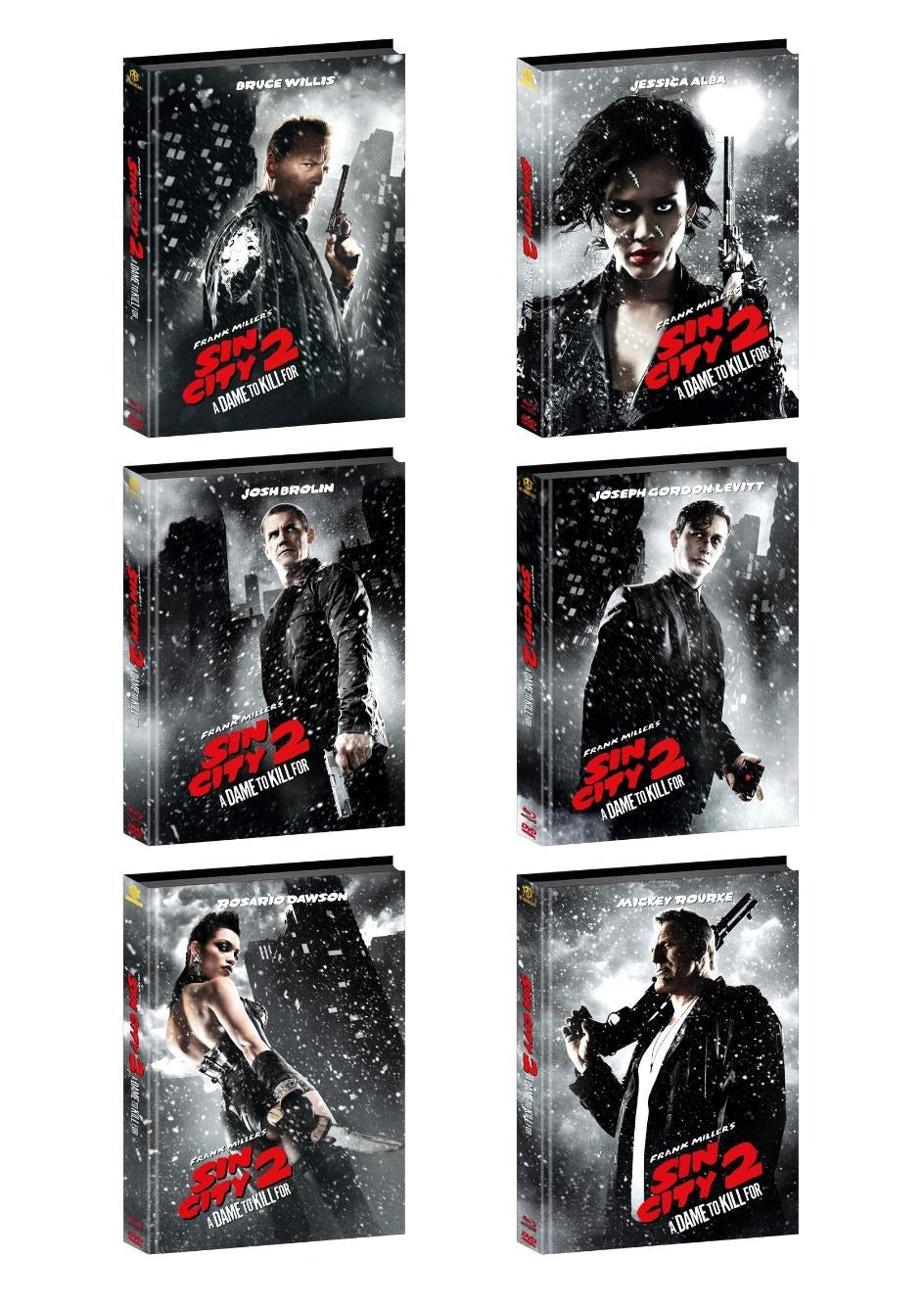 Sin City 2 Set of 6 Mediabook Padded Covers A,B,C,D,E,F