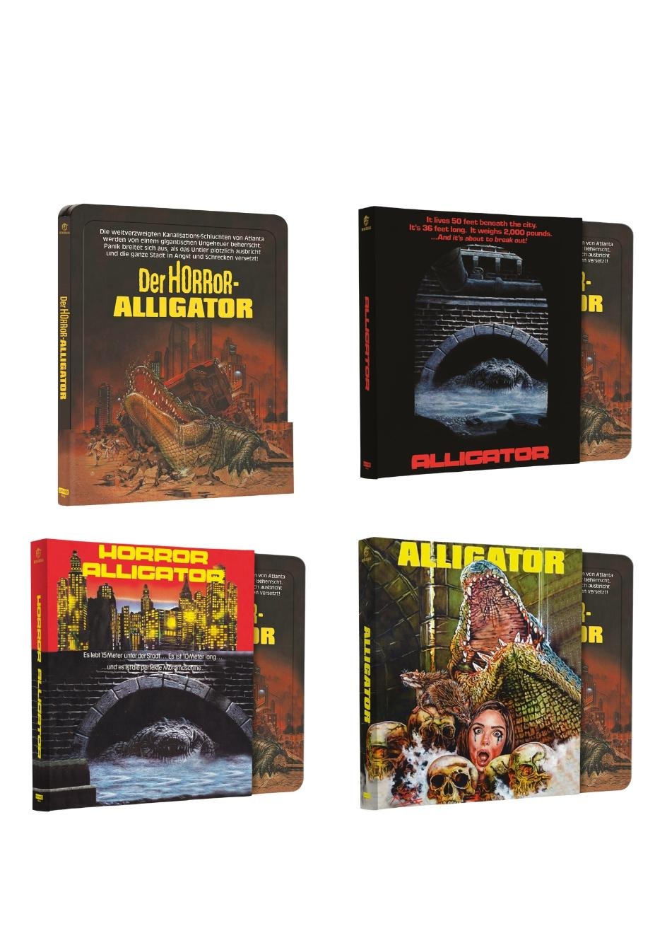 Der Horror Alligator 4K UHD Steel Book Set mit Prägung Variante A,B,C,D