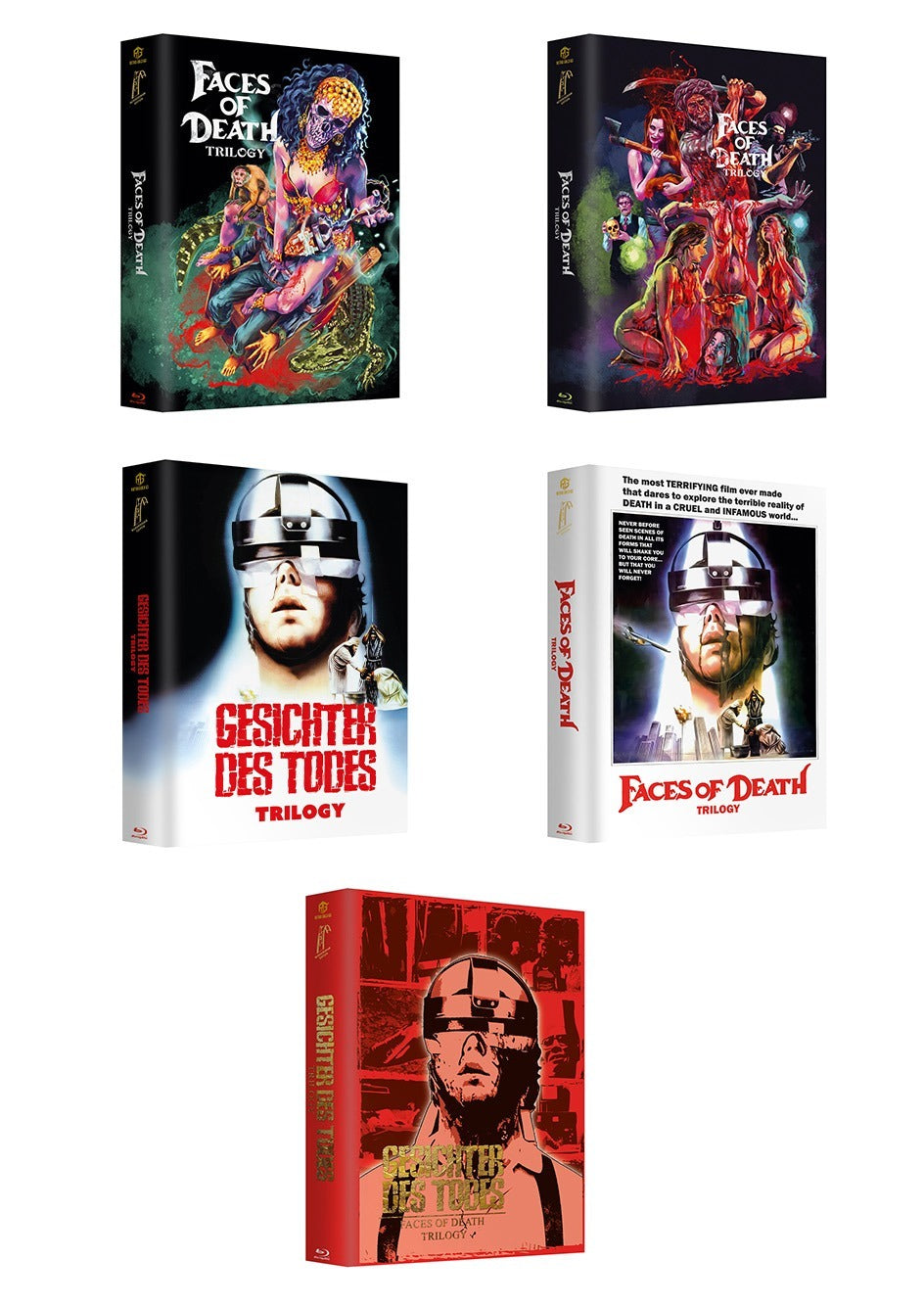 Gesichter des Todes Trilogie MURDERGRAM EDITION #3 Mega Mediabook Cover A,B,C,D,E