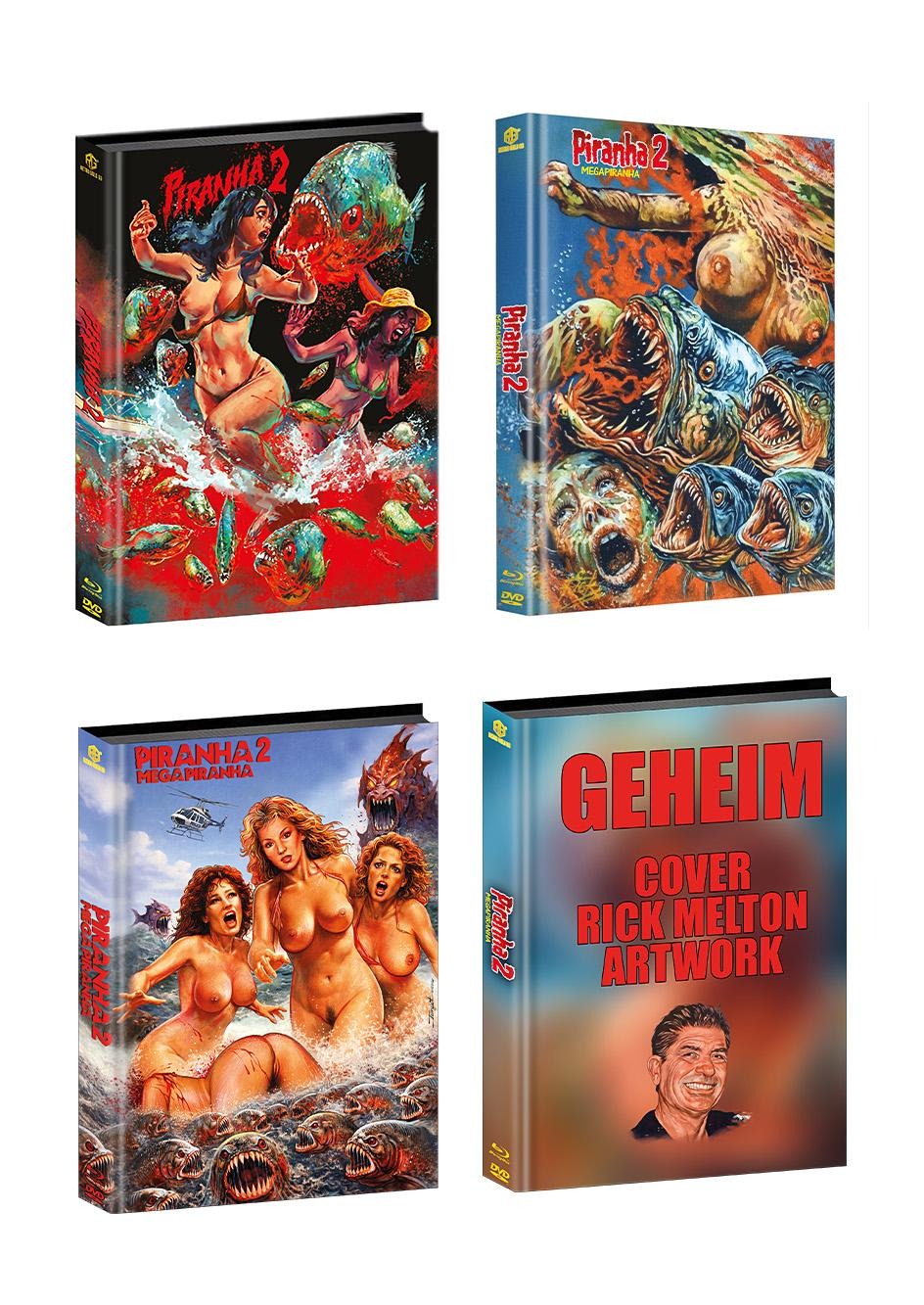 Piranha 2 : Megapiranha Mediabook Cover A,B,C,D