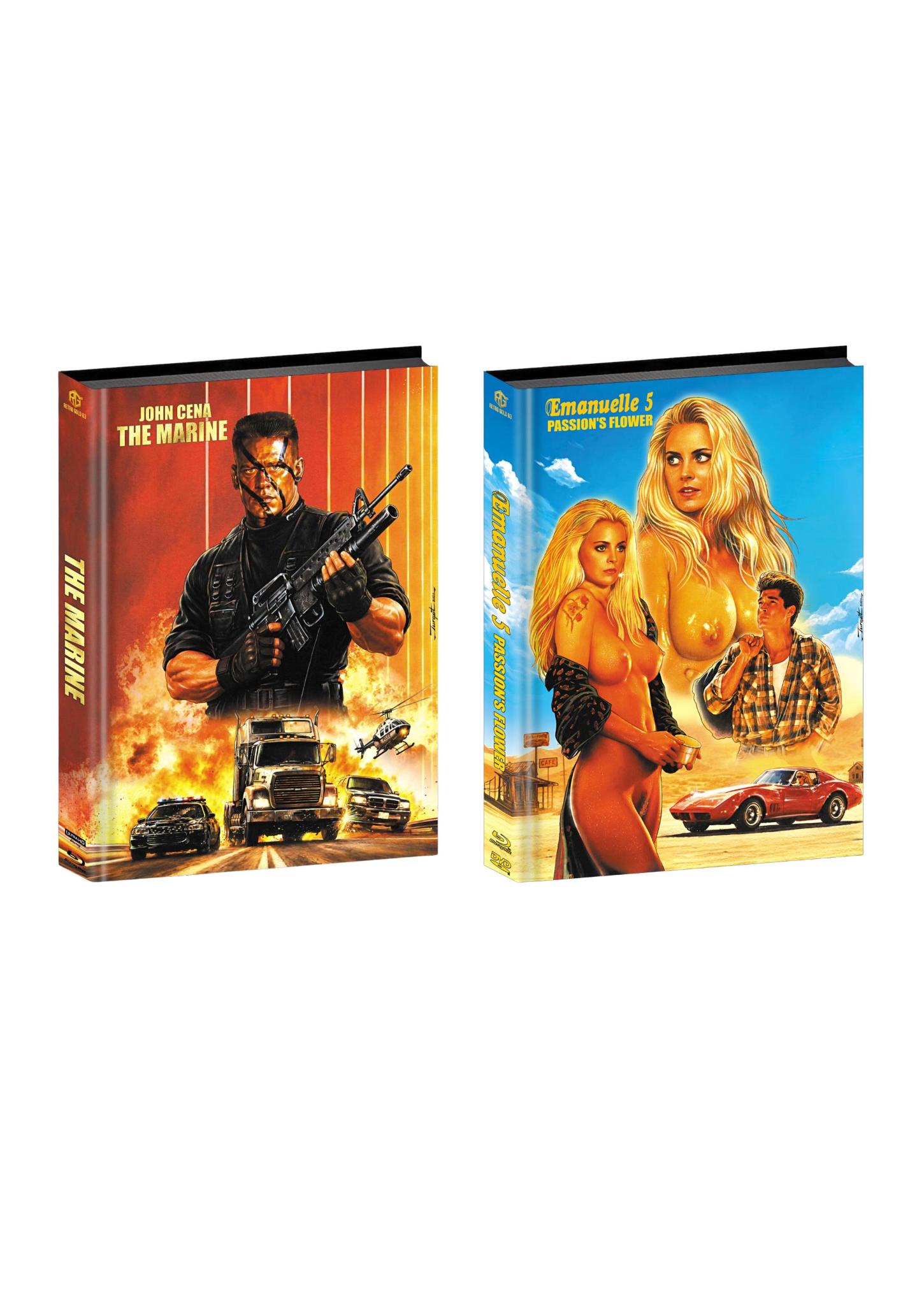 Turgut Ozalp 2er Set THE MARINE und EMANUELLE 5 aka PASSION'S FLOWER  aka FORBIDDEN AFFAIRS Mediabook