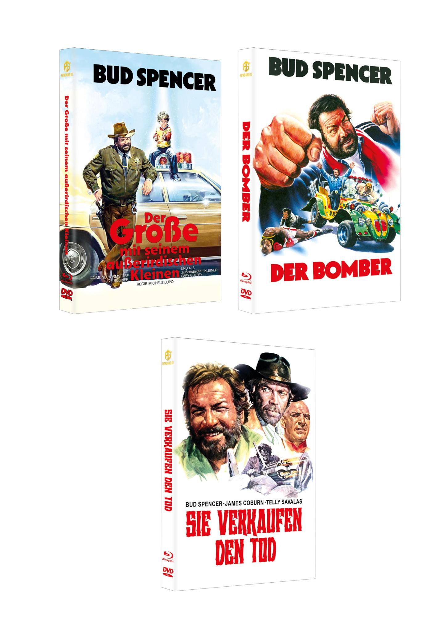 Bud Spencer Renato Casaro 3e Set Der Bomber  Der Große mit seinem Außerirdischen Kleinen Sie Verkaufen den Tod Hartbox