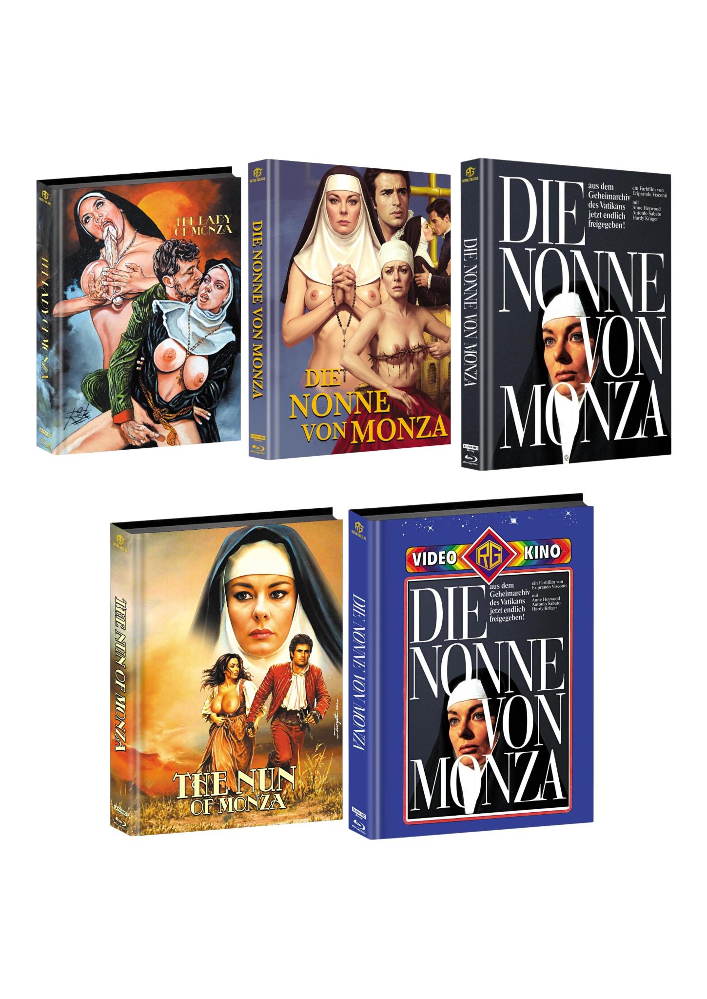 5er Full Set Die Nonne von Monza 4K UHD + Blu ray Mediabook Cover A,B,C,D,E
