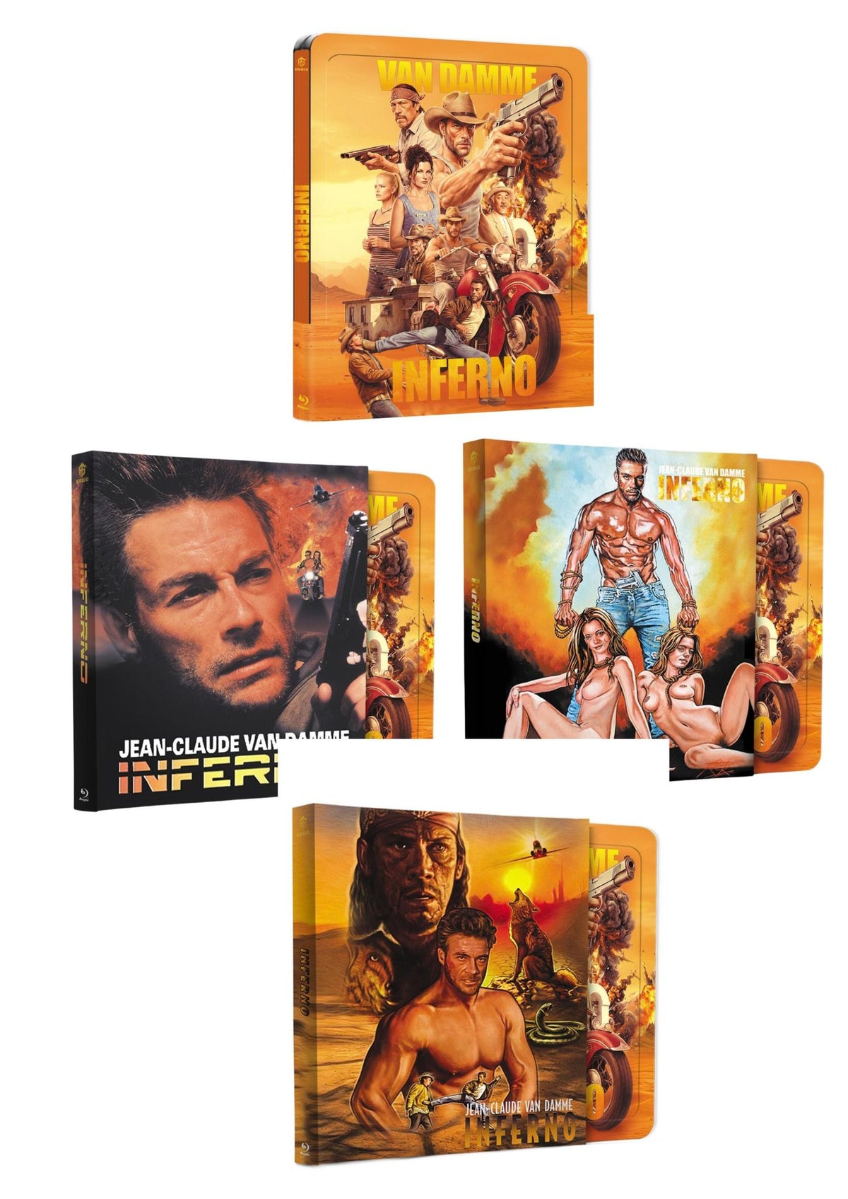 Inferno 4er Set Steel Premium Book mit Prägung Variante A,B,C,D