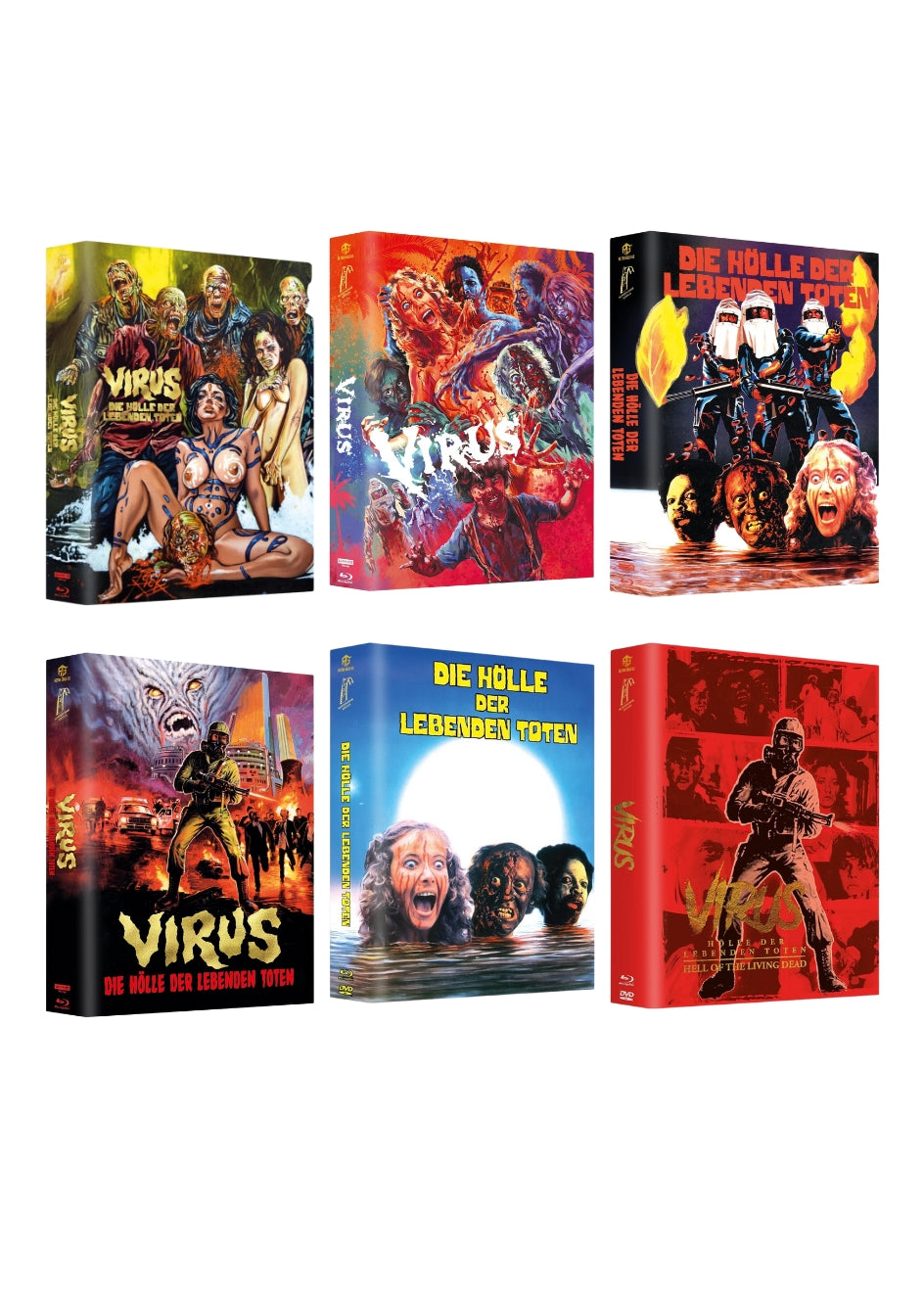 Hölle der Lebenden Toten Mega Mediabook UHD + Blu ray Cover A,B,C,D,E,F